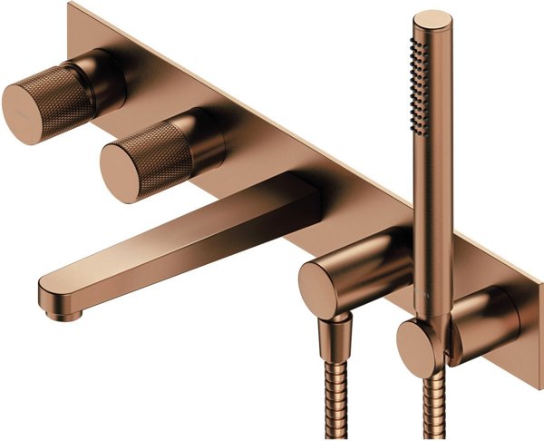 Omnires Contour CT8037/1CPB Μπαταρία Μπανιέρας 5-Οπών Εντοιχισμένη, Ματ Χαλκός