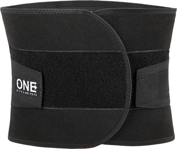 One Fitness Ζώνη Σταθεροποίησης Μέσης για Fitness & Άρση Βαρών, Υποστήριξη Οσφυϊκής Μοίρας, Μέγεθος XL, Μαύρη