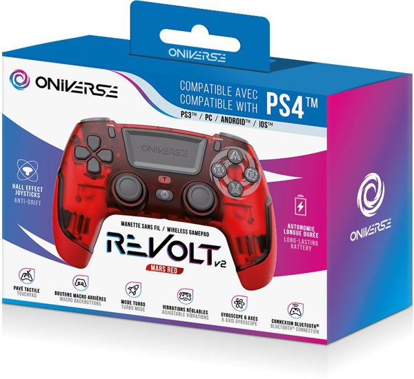 Ασύρματο χειριστήριο παιχνιδιών Oniverse Revolt v2, Mars Red, PS4