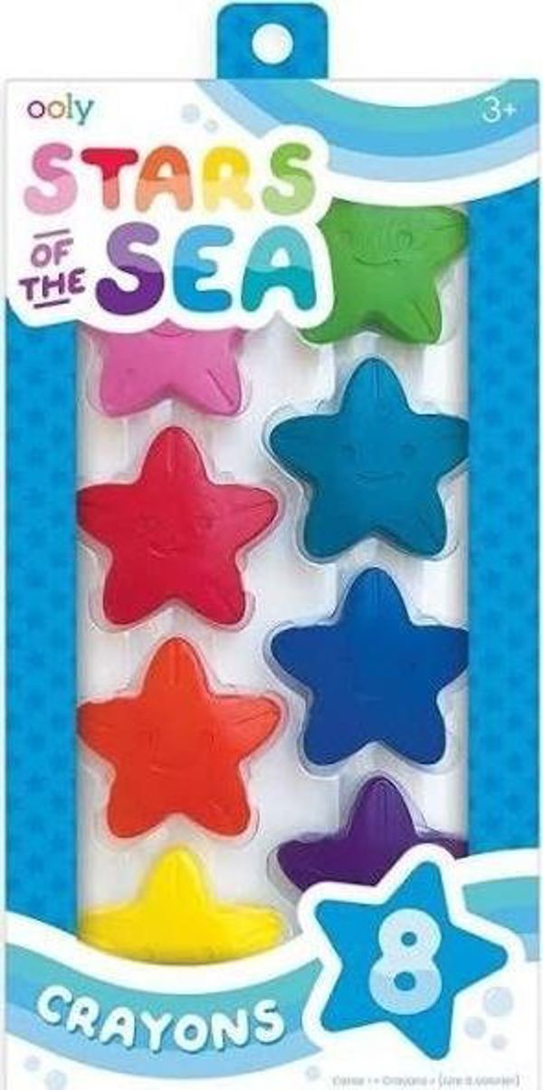 Ooly Κηρομπογιές Stars Of The Sea, Σετ 8 Χοντρές Κηρομπογιές σε Σχήμα Αστεριού για Παιδιά