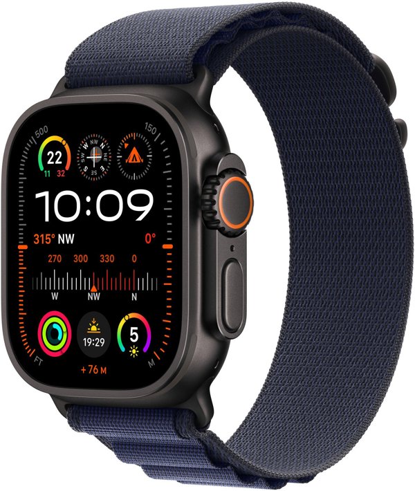 Opaska Alpine w kolorze granatu do koperty 49 mm - rozmiar S - elementy z tytanu w kolorze czarnym