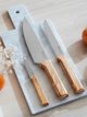 Opinel Σετ Μαχαιριών Trio Parallele Olive 002494 - 3 Τεμάχια με Λαβή από Ξύλο Ελιάς