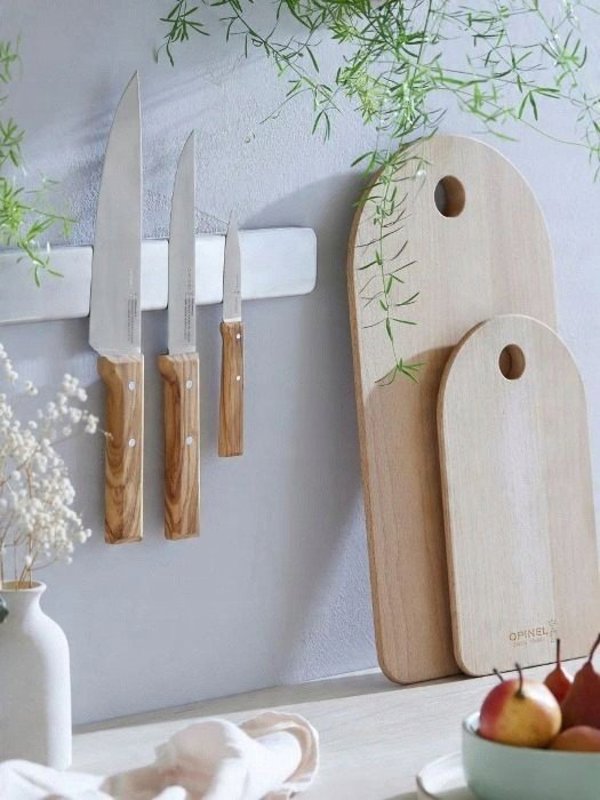 Opinel Σετ Μαχαιριών Trio Parallele Olive 002494 - 3 Τεμάχια με Λαβή από Ξύλο Ελιάς