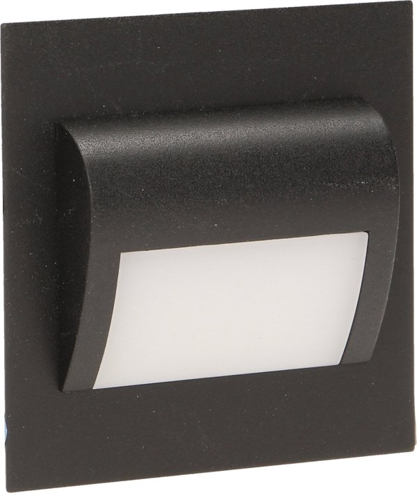 Φωτιστικό σκάλας Orno DRACO LED 1,2W, φωτιστικό σκάλας εντοιχισμένο, 12V DC, 100lm, 3000K, μαύρο