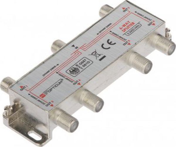 Opticum Διακλαδωτής Δορυφορικού Σήματος RI-6/1F-SAT-OPTI, 1 Είσοδος, 6 Έξοδοι, 5-2450 MHz, 75 Ohm