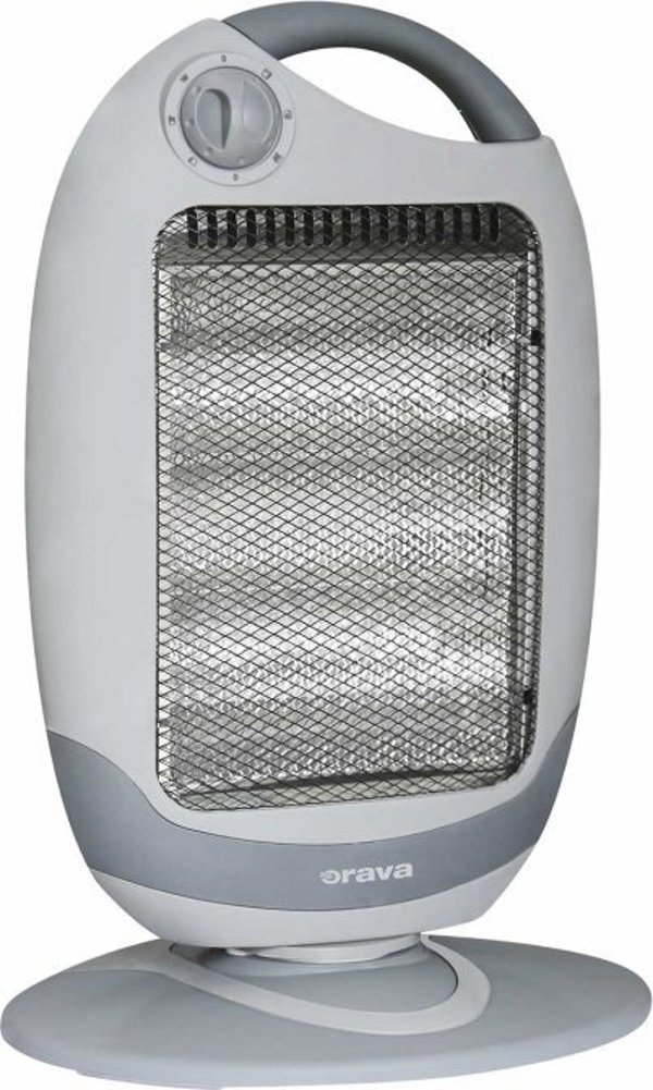 Orava HO-82 halogenový ohřívač, 1200 W, 3 úrovně, oscilace, 18 m2, rukojeť pro přenos, šedá