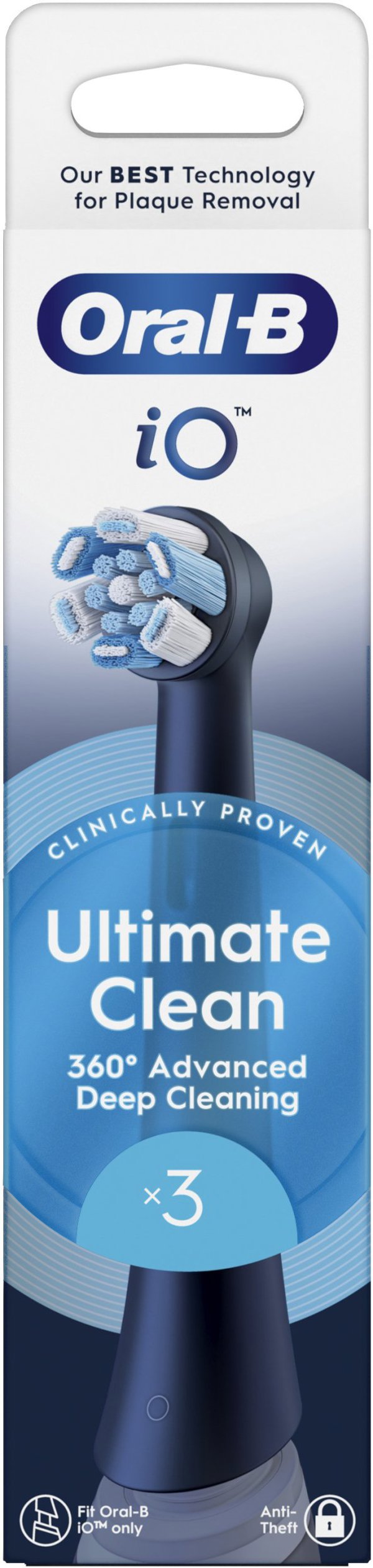 Oral-B iO Ultimate Clean Black ανταλλακτικές κεφαλές βουρτσών 3 τεμ., μαύρο