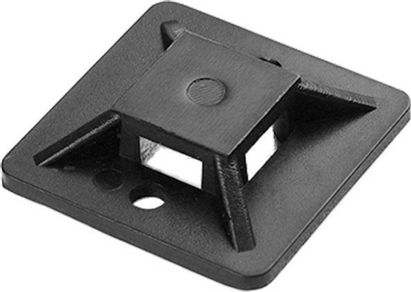 Orno Αυτοκόλλητη Βάση Καλωδιοδέτη 20x20mm, Μαύρη, 10 Τεμάχια