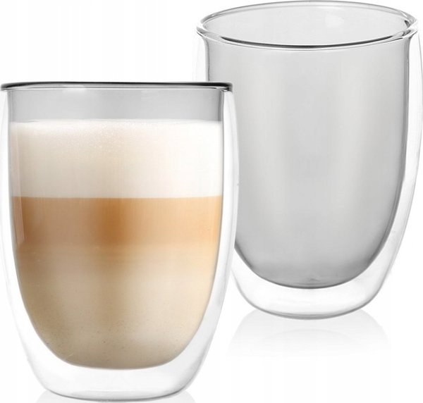 Ποτήρια θερμικά με διπλό τοίχωμα για καφέ latte DOUBLE 370 ml 2 τεμ. ORION