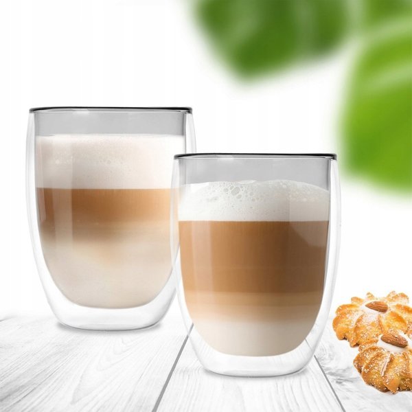 Ποτήρια θερμικά με διπλό τοίχωμα για καφέ latte DOUBLE 370 ml 2 τεμ. ORION