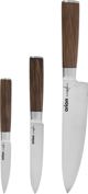 Orion Σετ μαχαιριών κουζίνας από ατσάλι 3 τεμ WOODEN, καθολικό σετ μαχαιριών