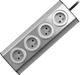 Πρίζα Επίπλων Orno 4 Θέσεων 4x2P+Z INOX με Ταινία Velcro και Καλώδιο 1.5m