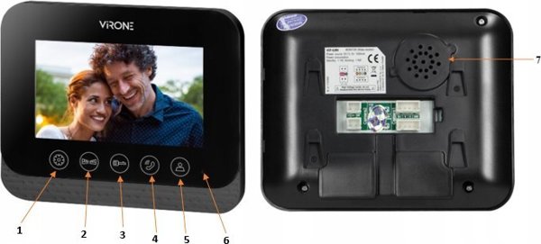 Orno Βιντεοτηλέφωνο VDP-62MV LCD 4,3" για το σετ της σειράς ENIF