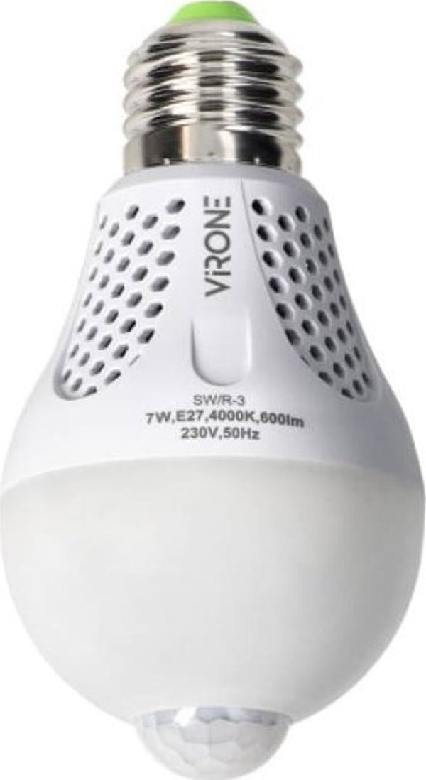 Orno NAMIB LED PIR 7W A60, λάμπα με PIR 7W, 600lm, 4000K,SW/R-3
