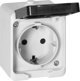 Orno Μονή πρίζα 2P+Z Schuko AQUATIC MINI IP 54 λευκό-μαύρο