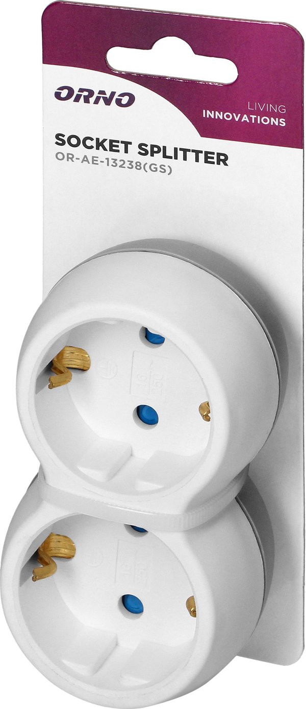 Orno Πολύπριζο 2x2P+Z (Schuko), λευκό-γκρι