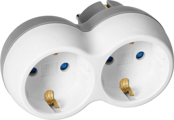 Orno Πολύπριζο 2x2P+Z (Schuko), λευκό-γκρι