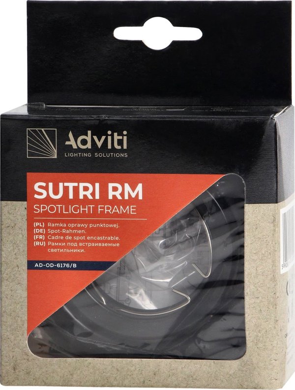 Orno SUTRI RM διακοσμητικό πλαίσιο για σποτ, MR16/GU10 max 50W, στρογγυλό, ρυθμιζόμενο, μαύρο