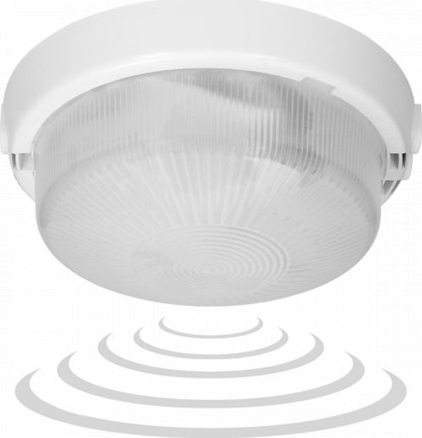 Orno 8080T/MAT-RIVA/MS, φωτιστικό με μικροκυματικό αισθητήρα κίνησης, 100W, E27, IP44, ματ γυαλί, δακτύλιοι