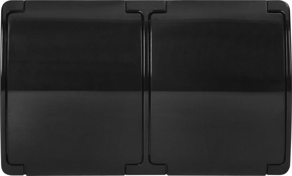 Orno Διπλή πρίζα 2x2P+Z Schuko AQUATIC, IP44, μαύρο