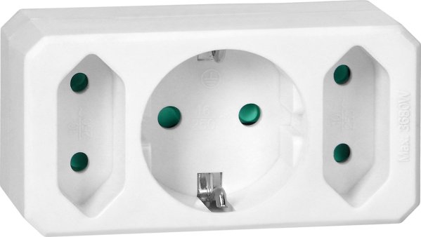 Orno Πολύπριζο 2x2P + 1x2P+Z (Schuko), λευκό