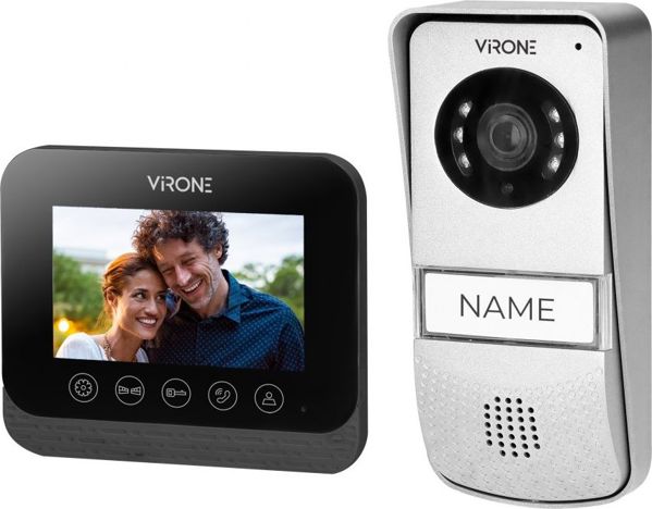 Orno Ασύρματο σετ θυροτηλεόρασης, έγχρωμο, 4,3" LCD, με αναγνώστη RFID, μαύρο, ENIF RFID