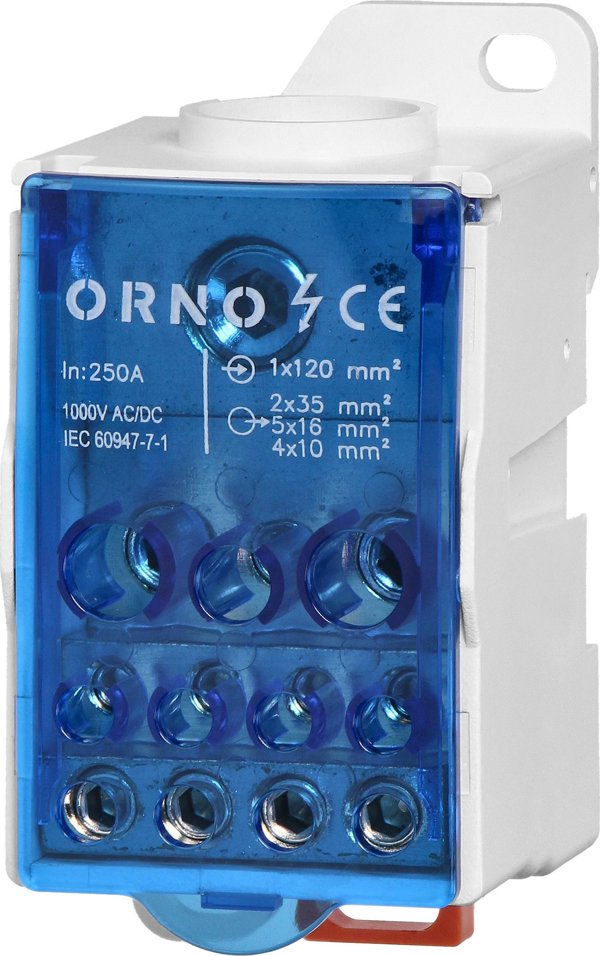 Orno Μπλοκ Διανομής Ρεύματος 250A, 1x120mm² Είσοδος & 11 Έξοδοι, Πολυπολικό Τερματικό Διανομής
