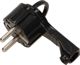 Orno Επίπεδο βύσμα 2P+Z Uni-Schuko με λαβή μαύρο OR-AE-1379/B