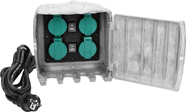 Orno Υποδοχή κήπου ΠΕΤΡΑ, 4x2P+Z (schuko) OR-AE-13185(GS)