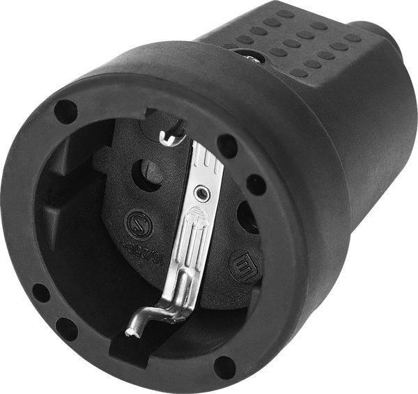Orno Μίνι πρίζα Schuko, IP44 με γείωση, μαύρο, έκδοση Schuko, 16A, 230V, 25 τεμάχια