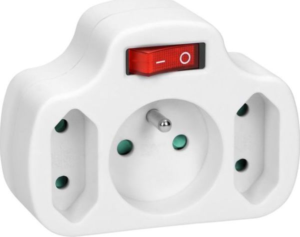 Orno Πολύπριζο 1x2P+Z, 2x2P/II με διακόπτη OR-AE-13191 (λευκό)