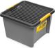Orplast SolidStore Δοχείο Αποθήκευσης με Καπάκι, 25l, Γκρι, Πολυλειτουργικό Κουτί για Εργαλεία και Εξαρτήματα