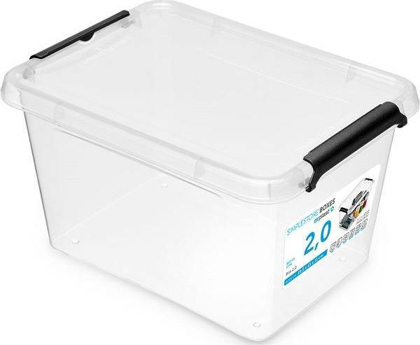 Orplast SimpleStore Δοχείο Αποθήκευσης 2L, Διαφανές, 19.5 x 15 x 11 cm, με Καπάκι και Κλιπ