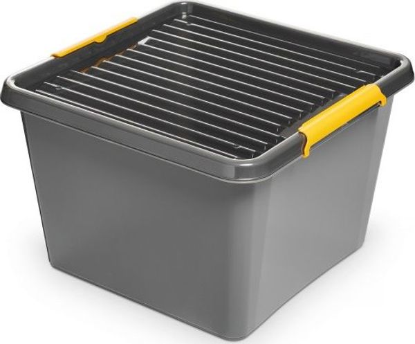Orplast Solidstore Δοχείο Αποθήκευσης 32L, Πλαστικό, Γκρι, 39x39x26cm