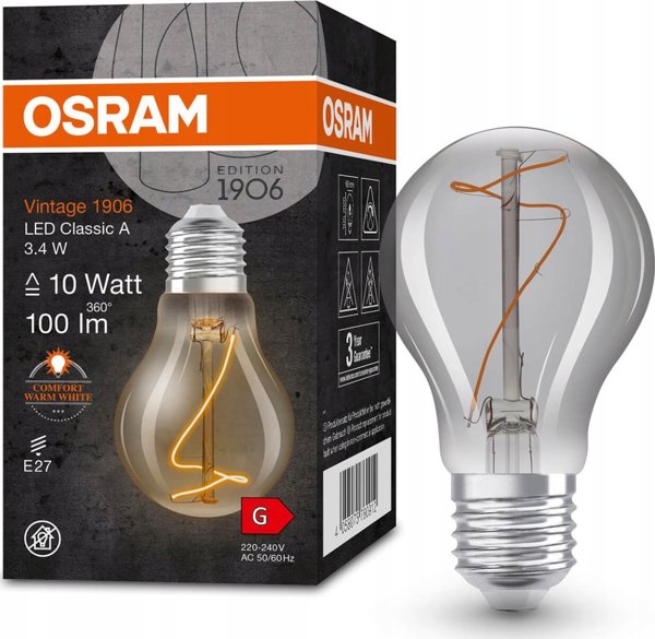 ΛΑΜΠΑ LED Osram E27 60 3.4W 1800K 230V 14111793 4058075760912