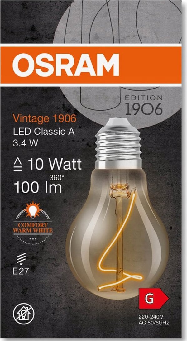 ΛΑΜΠΑ LED Osram E27 60 3.4W 1800K 230V 14111793 4058075760912