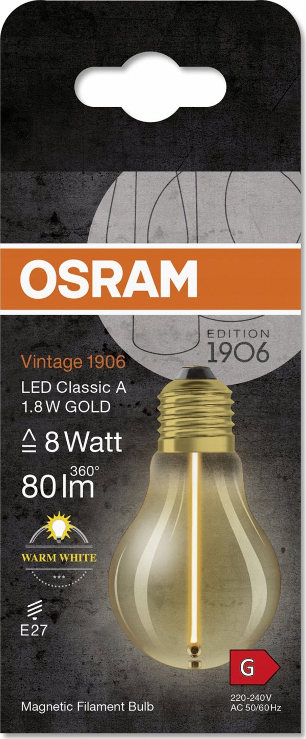 Osram 1906LCLA81.8W/827 230V FIL GDMAG E27