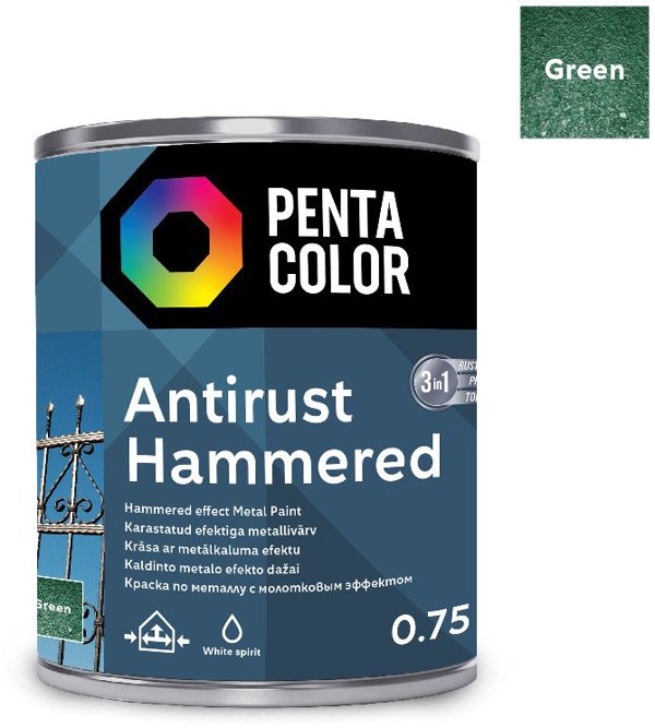 ΧΡΩΜΑ PENTAC ANTIRUST HAMMERED GRN 750ML