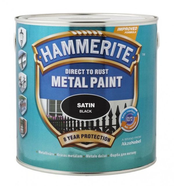 ΜΠΟΓΙΑ HAMMERITE ΣΑΤΕΝ ΜΑΥΡΟ 250ML