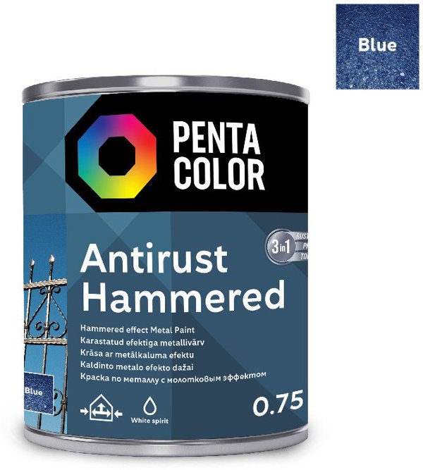 Pentacolor Χρώμα Pentac Antirust Σφυρήλατο Μπλε 750ml