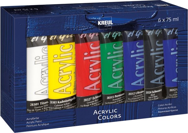ΧΡΩΜΑ ΑΚΡΥΛΙΚΟ 6 ΧΡΩΜΑΤΑ 75ML 28260