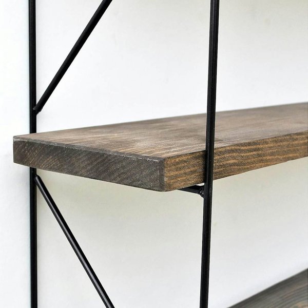 Επιτοίχιο ράφι Kalune Design Wall Shelf 792, 55 cm, σκούρο καφέ/μαύρο
