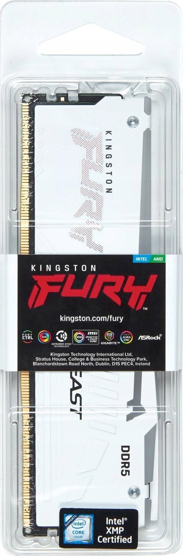 Μνήμη Kingston Fury Beast RGB, DDR5, 32 GB, 6000MHz, CL30 (KF560C30BWEA-32)