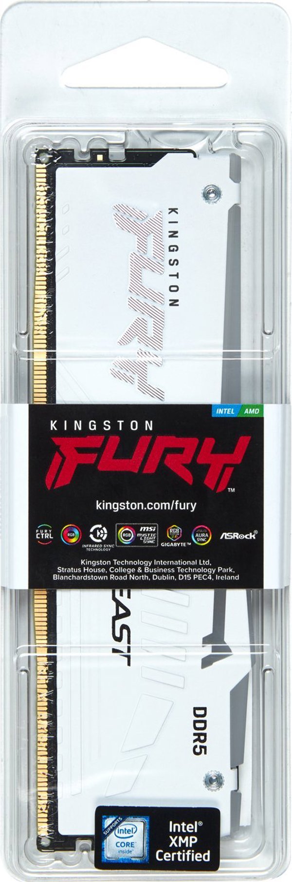 Μνήμη Kingston Fury Beast RGB, DDR5, 32 GB, 6000MHz, CL30 (KF560C30BWEA-32)
