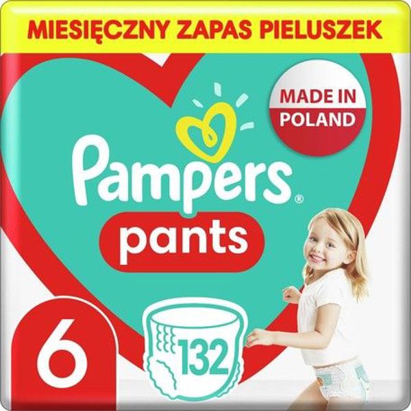 Pampers Βρακάκια Πάνες 6, 14-19 kg, 132 τεμ.