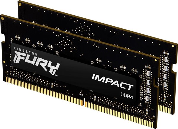 Μνήμη για φορητό υπολογιστή Kingston Fury Impact, SODIMM, DDR4, 32 GB, 3200 MHz, CL20 (KF432S20IBK2/32)