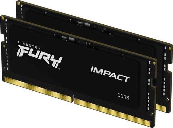 Μνήμη για φορητό υπολογιστή Kingston Fury Impact, SODIMM, DDR5, 16 GB, 4800 MHz, CL38 (KF548S38IBK2-16)