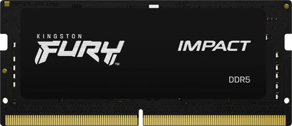 Μνήμη για φορητό υπολογιστή Kingston Fury Impact, SODIMM, DDR5, 16 GB, 4800 MHz, CL38 (KF548S38IBK2-16)