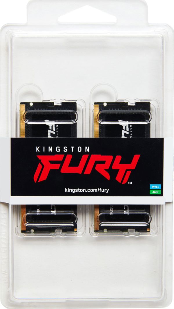 Μνήμη για φορητό υπολογιστή Kingston Fury Impact, SODIMM, DDR5, 16 GB, 4800 MHz, CL38 (KF548S38IBK2-16)