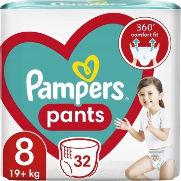 Pampers Βρακάκια Pants 8, 19+ kg, 32 τεμ.